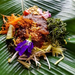 Close-up of food on table