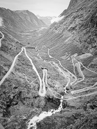 Scenic view of mountains against trollstigen