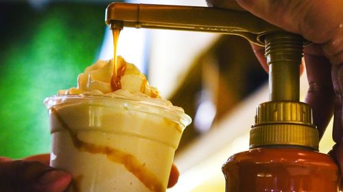 Close-up of person holding ice cream