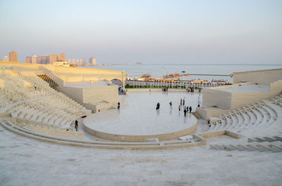 The katara amphitheater in doha. traditional islamic features with classical greek influences.