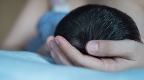 Close-up of baby sleeping