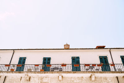 Low angle view of building against clear sky