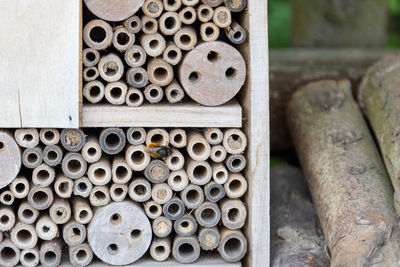 Close-up of wooden blocks