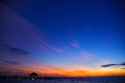 Scenic view of sea at sunset