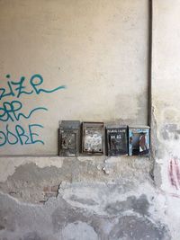 Damaged wall in abandoned building