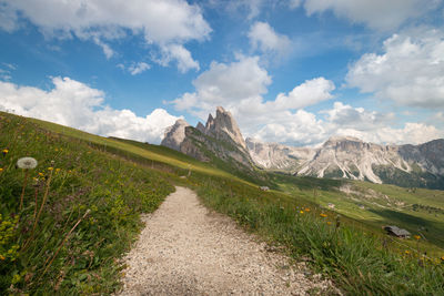 Scenic view of mountains against sky