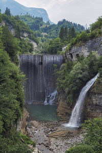 Scenic view of waterfall