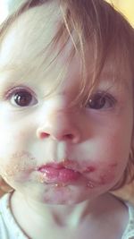 Close-up portrait of cute baby girl