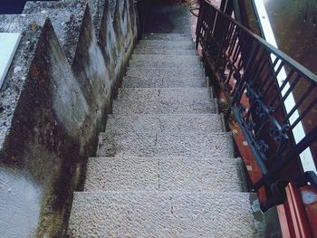 High angle view of steps