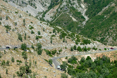 High angle view of road amidst landscape