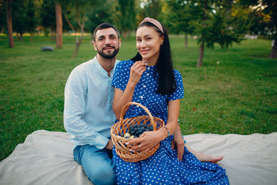 Portrait of smiling young couple