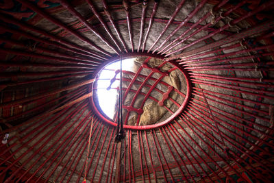 Low angle view of illuminated ceiling