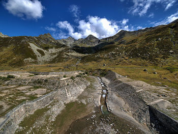 Scenic view of stream against sky