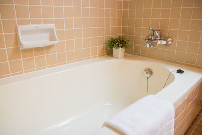 Tub in bathroom at home