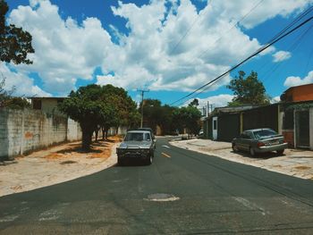 Road against cloudy sky