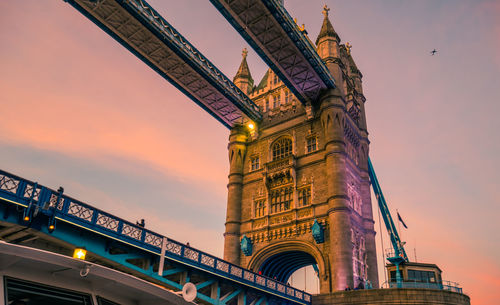 Tower bridge in london at sunset.