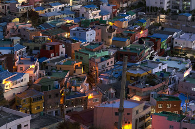 High angle view of townscape