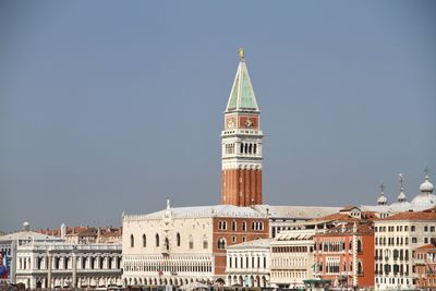 Low angle view of tower against clear sky