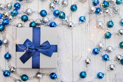 Close-up of christmas decoration in box