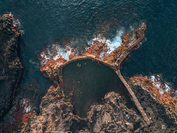 High angle view of sea