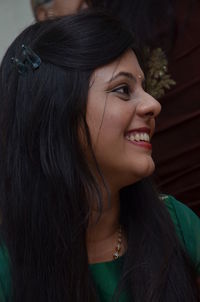 Close-up of smiling young woman