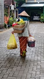 Various fruits on street at market stall