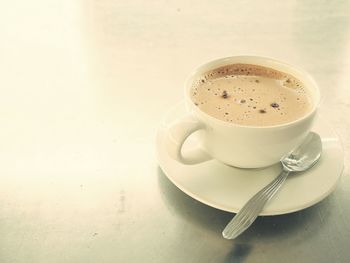 Close-up of coffee on table