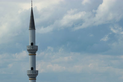 Low angle view of lighthouse against sky