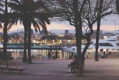 View of city at sunset