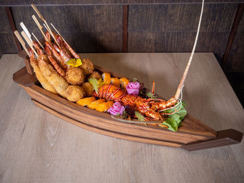 Close-up of food on table