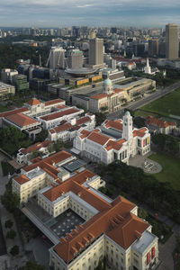 High angle view of town