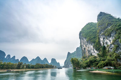 Mountains and water on the li river in china