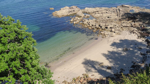 High angle view of beach