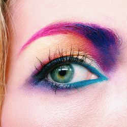 Close-up of woman eye make up