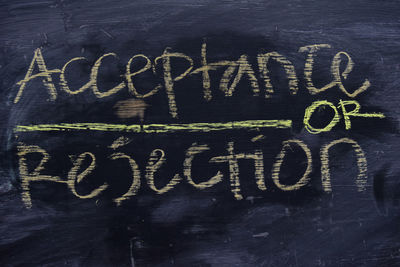 Close-up of text written