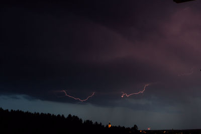 Low angle view of lightning in sky