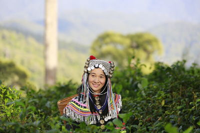 Portrait of smiling young woman