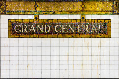 Information sign on wall of abandoned subway station