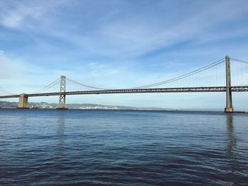 Suspension bridge over sea