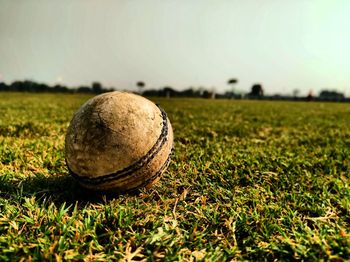 Close-up of ball on field