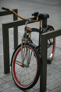 Bicycle parked on street