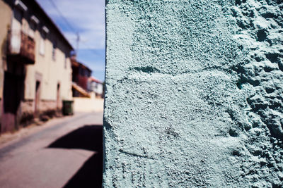 Close-up of built structure against sky