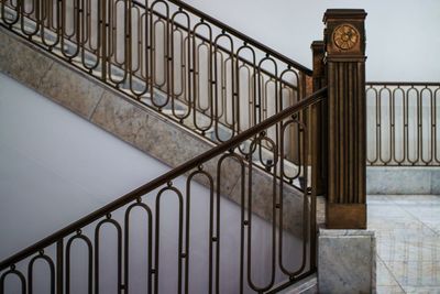 Close-up of staircase by building