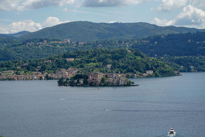 View of san giulio isle from alzo di pella
