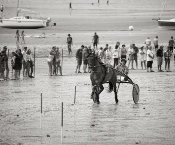 Horse racing on beach