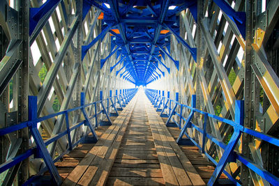 View of footbridge in building