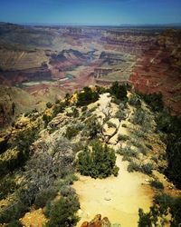 High angle view of landscape against sky