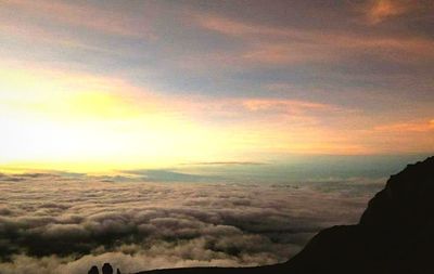 Scenic view of landscape against cloudy sky