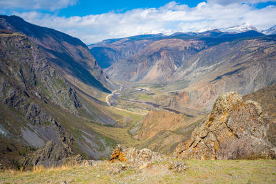 Scenic view of mountains against sky