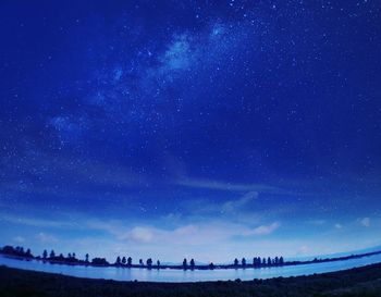 Low angle view of sky on field at night